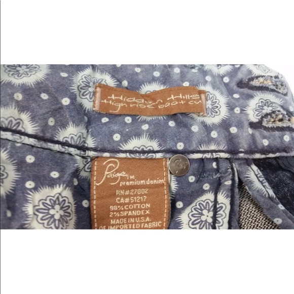 Paige Denim Hidden Hills Size 25 x 34 Boot - Picture 5 of 8